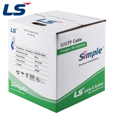 LS전선 CAT.6A UTP Supreme 케이블 300m (단선/블루) UTP-A-C6G-E1VX-M 4P BL